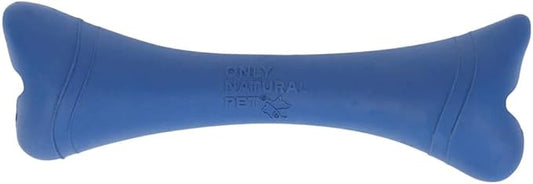 Only Natural Pet Rubber Boredom Buster Treat Stuffer Dog Toys - Interactive Stuffable Feeder Dispenser Fillable Durable Play Puppy Medium Large XS Chew Pup Hide Holder Easy Refill -BobbleBone/DarkBlue