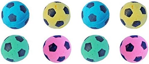 Foam Sponge Soccer Ball Cat Toy Interactive Cat Toys Independent Pet Kitten Cat Exrecise Toy Balls for Real Cats Kittens, Soft, Bouncy and Noise Free (8 Pack)