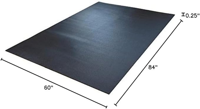 RevTime Extra Large Exercise Mat 7 x 5 feet (84" x 60" x 1/4") 6 mm Thick & High Density Mat for Home Cardio and Yoga Workouts, Durable Gym Floor Mat, Black
