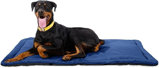 K9 Ballistics Tough Ripstop Dog Crate Pad - Durable & Machine Washable with Non-Skid Bottom and 120-Day Warranty, Fits 48" Wire Crates - X-Large, Blue Quartz