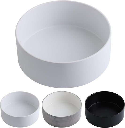 White Dog Bowl Ceramic for Medium Large Breed,Dog Food Water Dish Heavy Weighted, Non Slip Porcelain Extra Large Big 9.4 in Pet Bowl