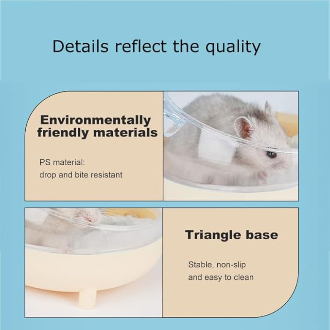 Meow&Woof Hamster Sand Bath Container, Large Sandbox Toilet Gerbil Batheoom, Tiny Chinchilla Dust Bathtub Sand Bath Box for Hamster Cage Accessories 6.5 Inch-Grey