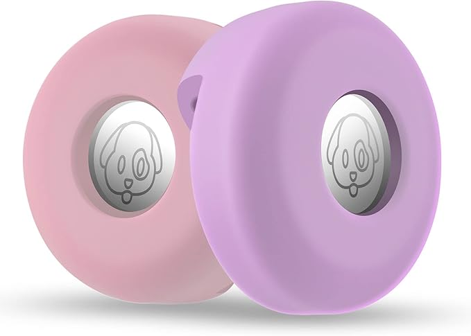 Airtag Holder for Dog Collar, Cibaabo Silicone Air Tag Case Cover Compatible with Apple Airtags for 0.8-1.2inch Cat Pet Collar Harness Loop