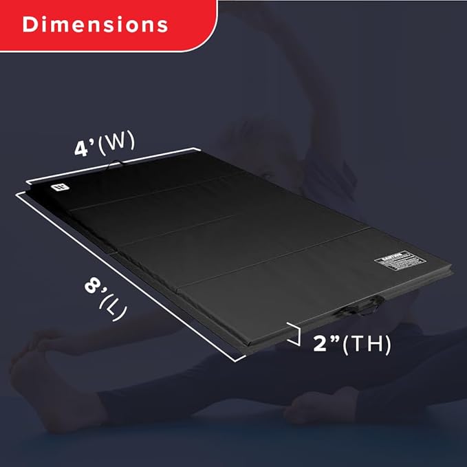 We Sell Mats - 4 ft x 8 ft x 2 in Personal Fitness & Exercise Mat for Home Workout - Lightweight and Folds for Carrying – All Purpose Home Gym Mat – Thick Mat for Yoga, Pilates, Stretches, and Floor Exercises