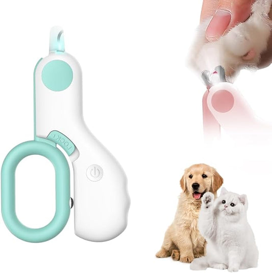 LED Pet Nail Clippers,Upgrade Cat Nail Clipper with Light,Cat Claw Trimmer Nail Clippers for Dogs,Trim Your Pets Nails Easy and Pain-Free Grooming Tool for Small Animals (Blue 1PCS)