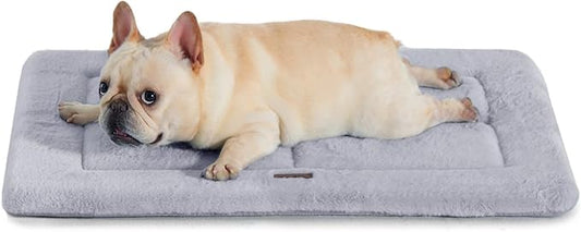 Made4Pets Dog Crate Pad Bed for Medium Dogs, Washable & Reversible, Anti-Slip Kennel Mat for Cozy Sleeping, Soft Fluffy Dog Bed for Indoor & Outdoor Use, 29"x21", Gray