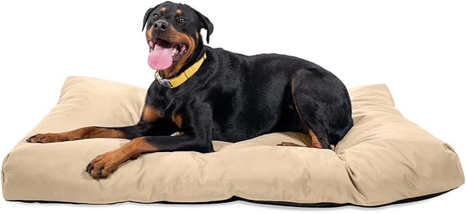 K9 Ballistics Tough Rectangle Pillow XXL Dog Bed - Removable Cover, Washable, Durable & Water Resistant Dog Bed Made for XX-Large Big Dogs 68"x40" Sandstone