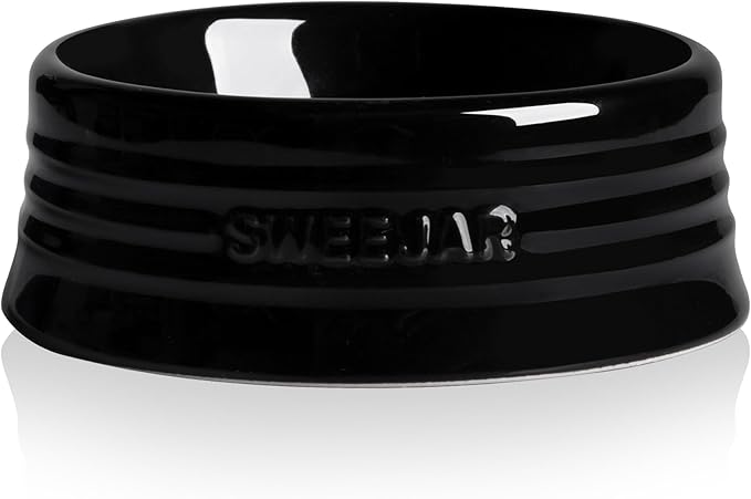 Sweejar Gradient Dog Bowl, Ceramic Dog Food Dish for Large Dogs and Large Cat, Porcelain Pet Bowl for Food and Water 32 oz (Black)