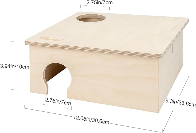 Niteangel Birch Chamber-Maze Hamster Hideout - Small Pets Woodland House Habitats Decor for Hamster Mice Gerbils Mouse