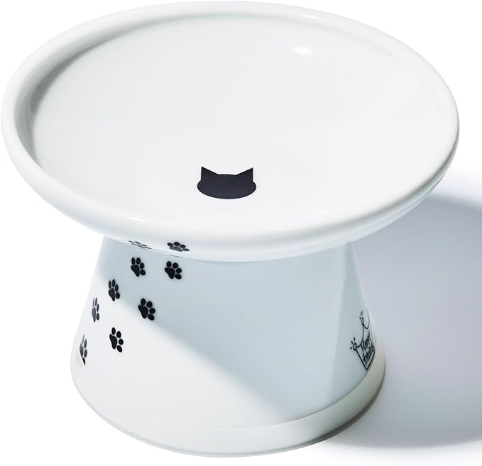 Necoichi Extra Wide Raised Cat Food Bowl, Elevated, Prevent Neck & Whisker Fatigue, Dishwasher and Microwave Safe, No.1 Seller in Japan! (Cat, Extra Wide)