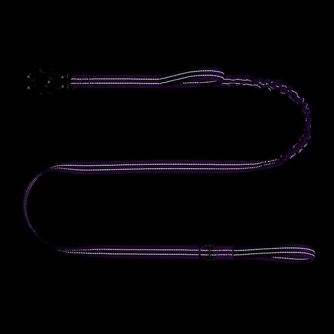 ICEFANG Tactical Dog Leash,K9 Training Walking Bungee Lead with 2 Control Handle,Heavy Duty Quick Release Metal Clasp,for Medium Large Breed (Reflective Purple, 6 FT)