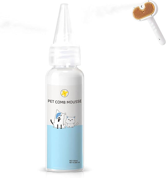 Pet Steam Brush Spray Refill for Dogs & Cats – Pets Waterless Shampoo, 3-in-1 Grooming Spray Comb Mist, 1*Shampoo(Steam Brush not Included)