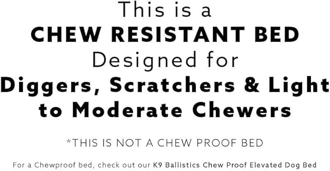 K9 Ballistics Tough Rectangle Pillow Large Dog Bed - Removable Cover, Washable, Durable & Water Resistant Dog Bed Made for Large Dogs 40"x34" Blue Quartz