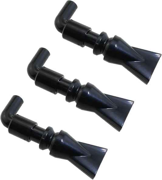 heyous 3PCS Aquarium Pump 360 Degree Free Rotation Black Plastic Nozzles Outlet Outflow Pipe Fitting Pet Supplies