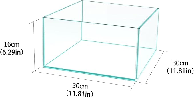 Fzone 3.8gal Shallow Rimless Low Iron Fish Tank Nova Clear Ultra-White 45° Mitered Edges Translucent Glass Anata Series Aquarium w/Black Foam Leveling Mat