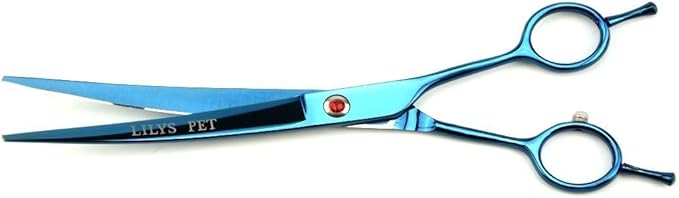 LILYS PET Professional PET Grooming Scissors Kit,Coated Titanium,Sharp and Strong Stainless Steel Blade for Dogs Cats Hair Cutting,3 Pieces of Scissors with a Comb and a Case (8.0 inches, Blue)
