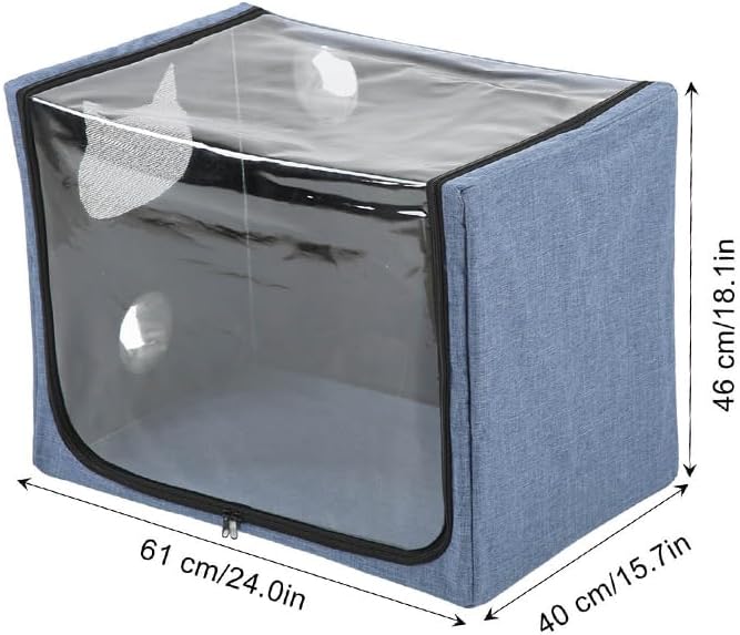 Puppy Nebulization Box, Small Pet Oxygen Inhalation, Cat and Dog Atomization Box Oxygen Inhalation Machine Dedicated Folding Atomization Box Pet Oxygen Therapy Cage for Cough Breathing Treatment Box