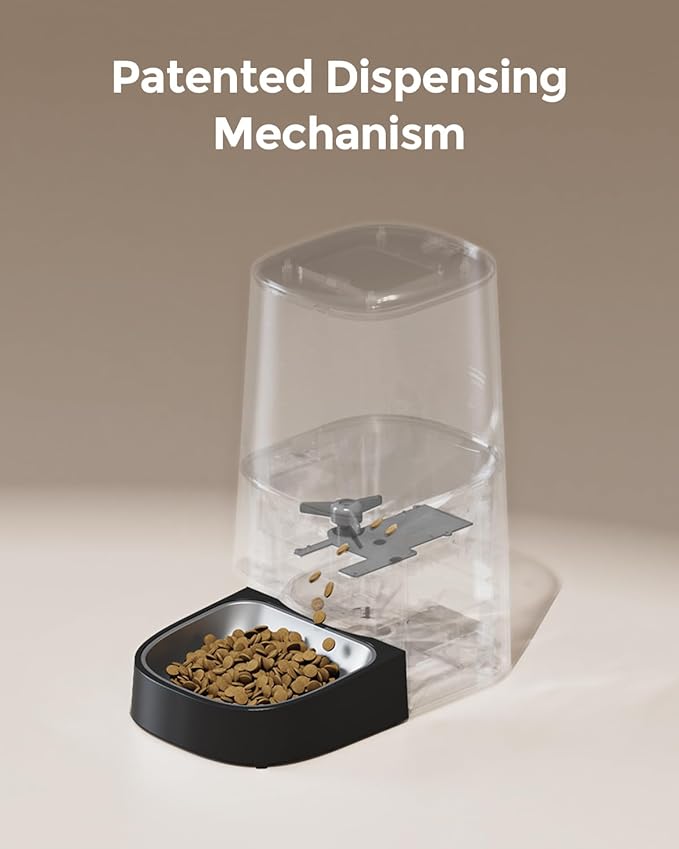 Cat Feeder Automatic - Cat Food Dispenser MeowServe S20, Auto Dog Feeder with Stainless Steel Bowl, 5L Pet Feeder with Patented Anti-Jam Port, App, Dual Lock Lid, Dual-Band WiFi & Power Supply