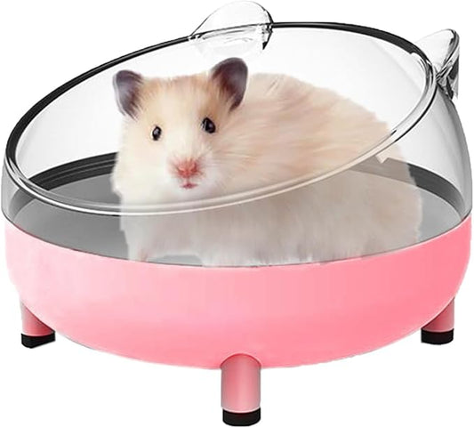Meow&Woof Hamster Sand Bath Container, Large Sandbox Toilet Gerbil Batheoom, Tiny Chinchilla Dust Bathtub Sand Bath Box for Hamster Cage Accessories 6.5 Inch-Pink