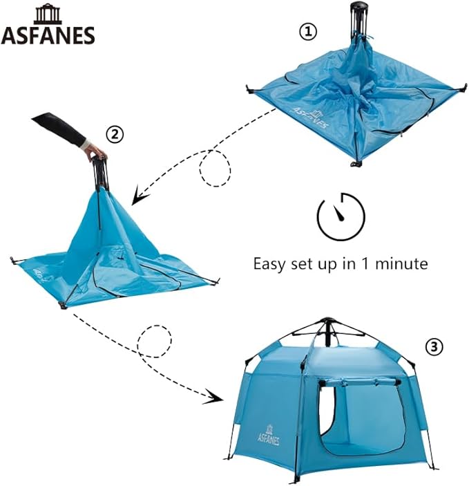 Outdoor Waterproof Pet Automatic Camping Tent, Pop up Cave Bed for Indoor Cats and Small Dogs, Portable Cat House Dog House, Sky Blue.