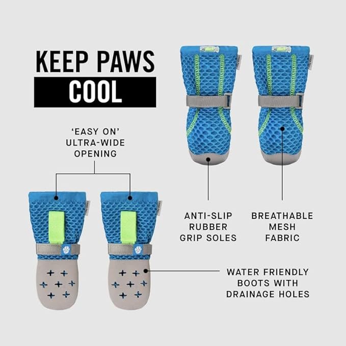 Canada Pooch Dog Boots for Hot Pavement - Dog Boots & Paw Protectors with Anti Slip Rubber | Water Friendly, Breathable Dog Shoes for Hot Days, Great for Dogs Grey - Size 5