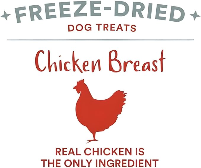 Organic Freeze Dried Dog & Cat Treats - Single Ingredient, Grain Free Food Toppers for Healthy Pets, No Fillers or Preservatives (1 Bag, Chicken)