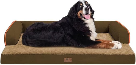 Orthopedic Large Dog Bed Washable: Brown Gaint Size Dog Beds with Removable Washable Cover, XXXL Large Orthopedic Dog Beds for Big Pet Dogs