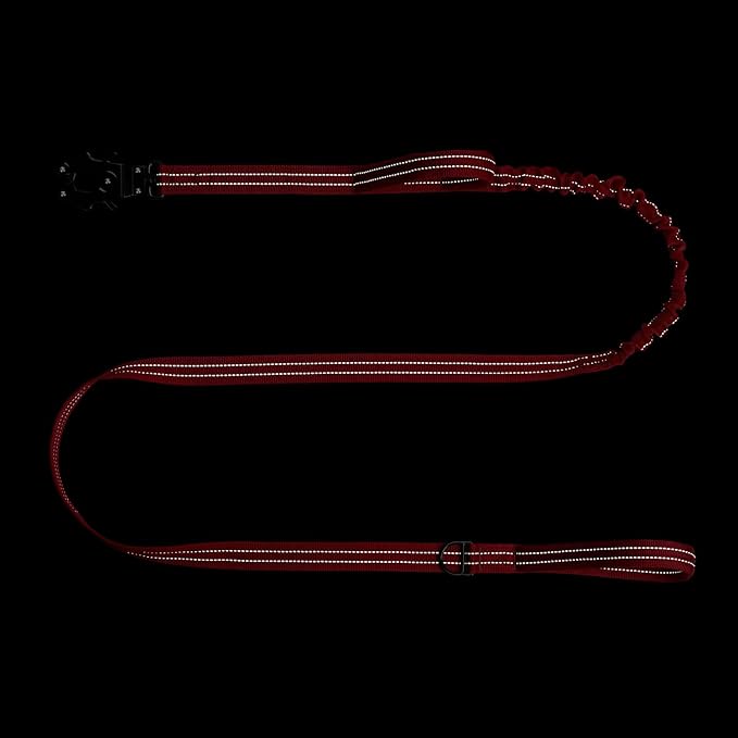 ICEFANG Tactical Dog Leash,K9 Training Walking Bungee Lead with 2 Control Handle,Heavy Duty Quick Release Metal Clasp,for Medium Large Breed (Reflective Red, 6 FT)