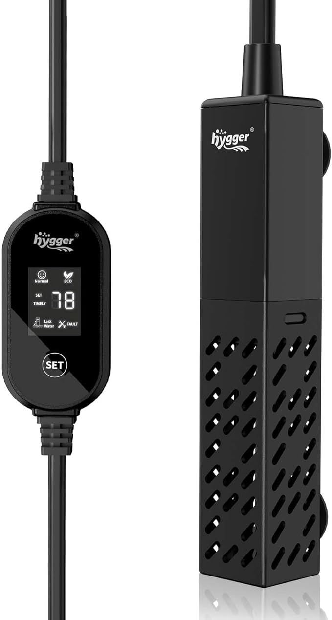 hygger Aquarium Heater, Upgraded Ceramic 25W/50W Small Fish Tank Heater with Digital LED Controller, Fast Heating, Precise Temperature Control, Turtle Tank Heater for Freshwater/Saltwater