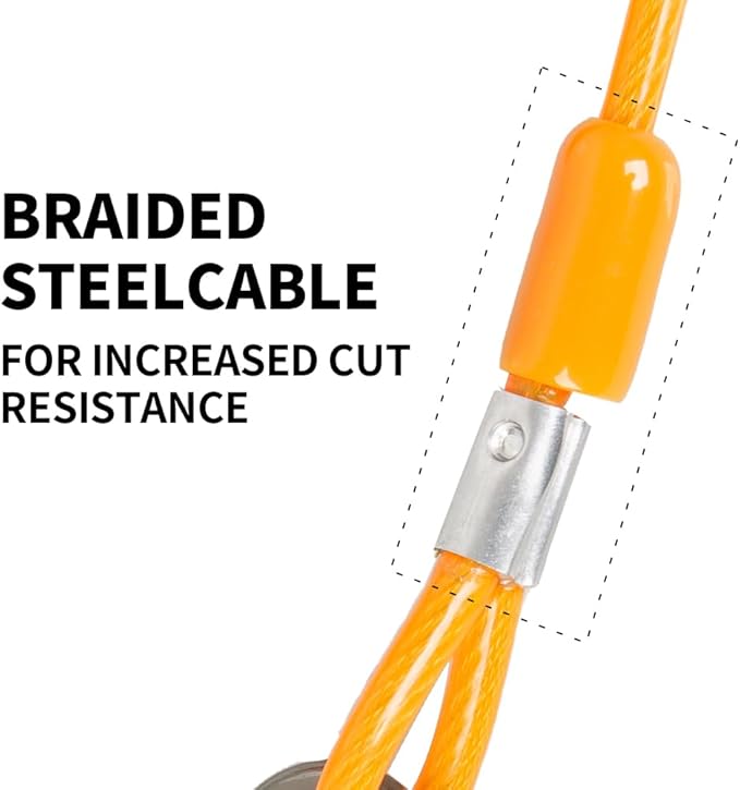 Dog tie Out Cable, 10/20/25/30/50/70/100 feet, Suitable for Dogs up to 350 pounds, Dog Cable with Swivel Buckle, Lightweight, Non-Winding, for Outdoor Camping, Yard Dog Cable (Orange, 50FT)