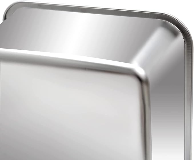 Kichwit Large Stainless Steel Cat Litter Box with High Sides, Metal Litter Pan for Big Cats, Non Stick Smooth Surface, Easy to Clean (23.4" L x 15.5" W x 7.6" H)