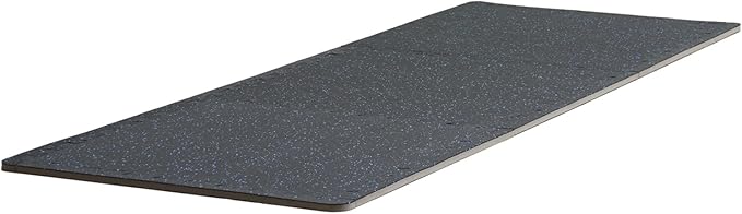 VEVOR 0.56 Inch Thick Gym Floor Tiles, 25 Tiles Rubber Top with EVA Foam, 25" x 25" Gym Flooring Workout Mats with 100sq.ft Coverage, Interlocking Puzzle Gym Mats for Gym, Home, Garage, Black & Blue