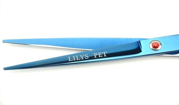 LILYS PET Professional PET Grooming scissors Kit,Coated Titanium,Sharp and Strong Stainless Steel Blade for Dogs Cats Hair Cutting,3 Pieces of Scissors with a Comb and a Case (7.5 inches, Blue)