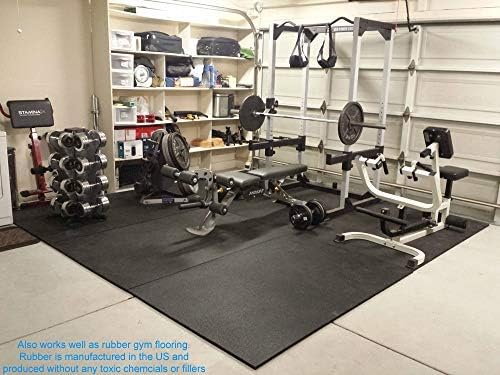 American Floor Mats - Heavy Duty, 2' x 2' Horse Stall Tiles for Horse Stables - 3/4" Thick, Durable Rubber Flooring - Solid Black 6' x 8' Set - (12 Tiles Total)