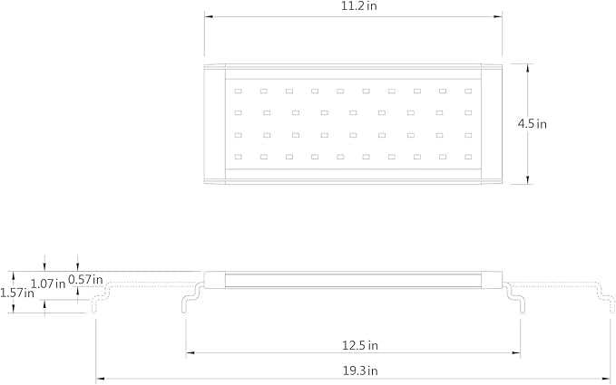WATER REBIRTH LED Aquarium Light, Full Spectrum Fish Tank Led Light with Aluminum Alloy Shell Extendable Brackets (12-18 in)