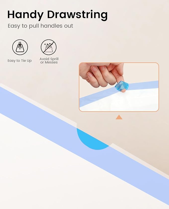 Cat Litter Box Liners-60 Count, Drawstring Cat Litter Waste Receptacles Bags for LELO ELVES LMSP-10-18" x 18"