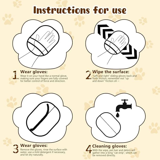 Pet Hair Remover Glove, 2025 New Pet Hair Removal Glove, Upgrade Efficient Grooming Gloves for Pet Hair, Reusable Cat Dog Grooming Gloves Pet Hair, Remover Electrostatic Gloves, for Cats & Dogs