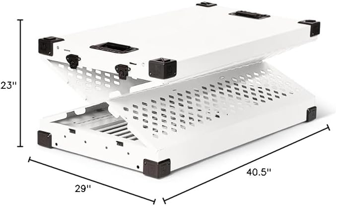 Impact Collapsible Dog Crate - Foldable Hard Crate for Large Dogs - Heavy Duty Travel Kennel with Powder-Coated Aluminum - Quick Setup for Indoor & Outdoor (White, 40" (40.5" L x 23" W x 29" H))