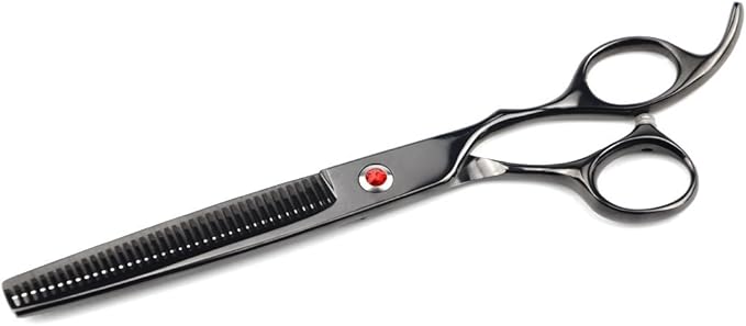 LILYS PET Professional PET Grooming scissors Kit,Coated Titanium,Sharp and Strong Stainless Steel Blade for Dogs Cats Hair Cutting,3 Pieces of Scissors with a Comb and a Case (7.5 inches, Black)