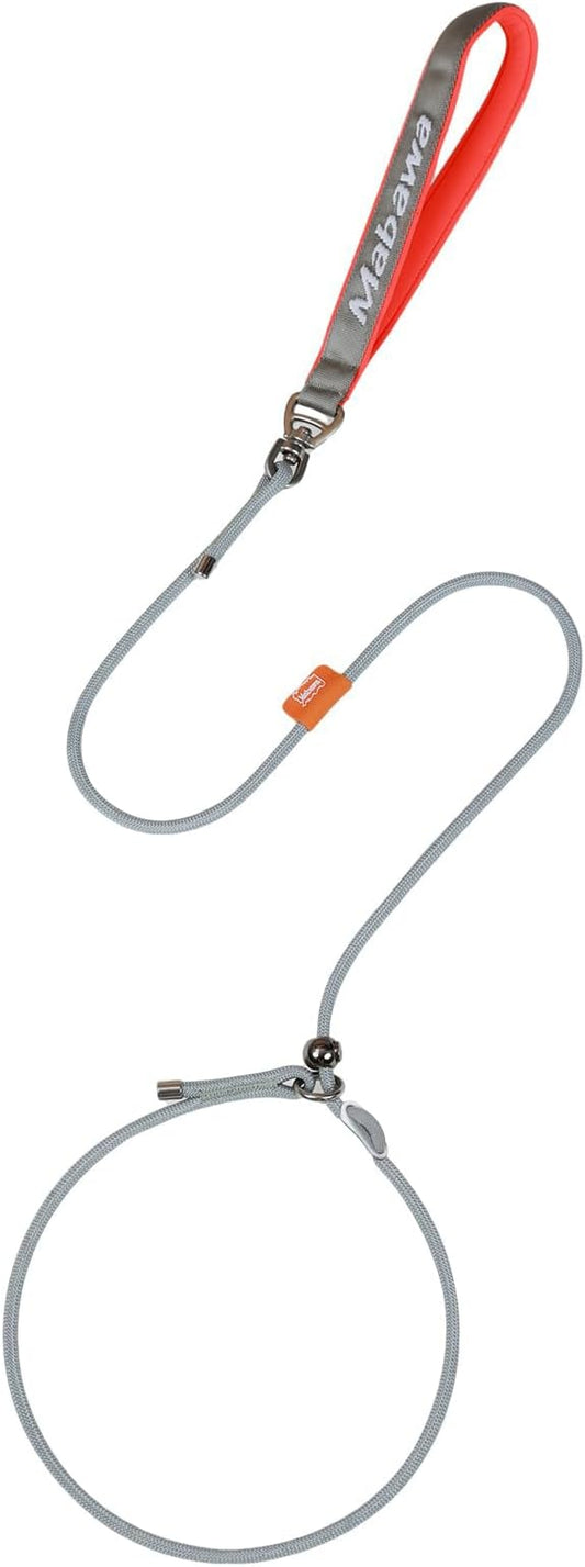 Dog Anti-Slip Leash 5FT with Metal Stopper - Durable No-Pull Training Lead for Small, Medium & Large Dogs - Comfortable Handle Nylon Rope, Tangle-Free Pet Walking Leash (Gray, 5.6FT)