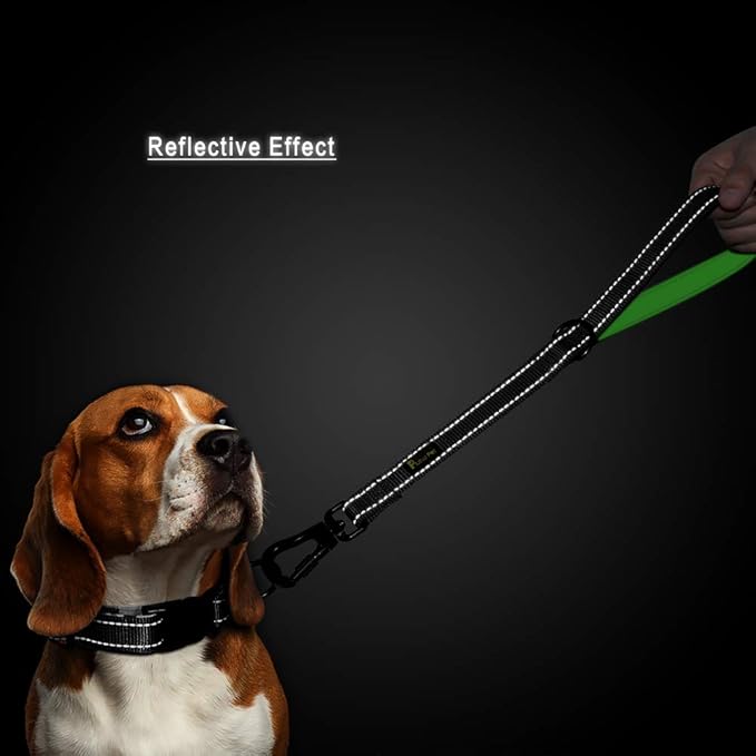 PLUTUS PET Short Training Dog Leash with Padded Handle for Medium Large Big Dogs,18 Inch Heavy Duty Strong Traffic Leash with Carabiner Clip for Climbing Walking or Guiding Blind（18”，Black