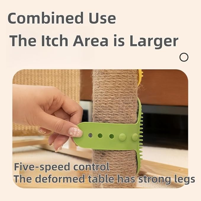 4-Pack Silicone Cat Brush Set, Pet Scratcher and Massager – Adjustable Pet Deshedding Brush, Bath Brush for Cats and Dogs, Suitable for Furniture Legs & Corners (4PCS (2 Yellow + 2 Green))