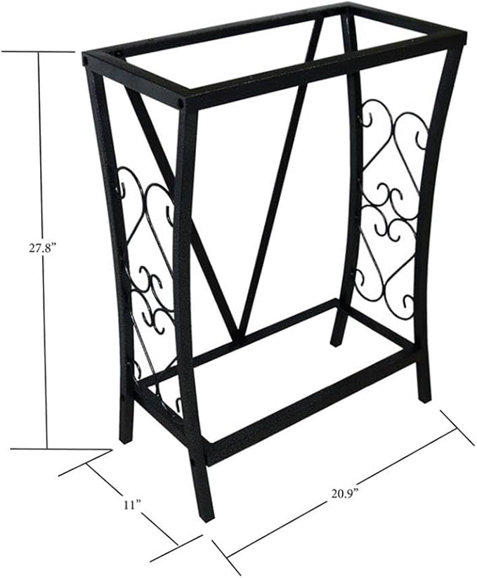 MAKLAINE Traditional Steel 10 Gallon Metal Aquarium Stand in Black