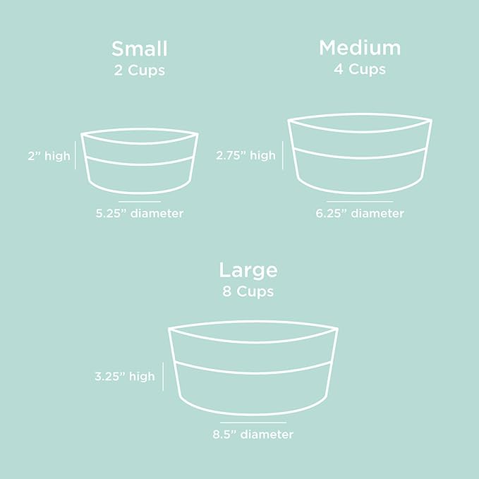 Waggo Dipper Ceramic Dog Bowl for Small and Large Breeds - Heavyweight and Durable Pet Food and Water Dish Crock, Dishwasher Safe, Modern (Cloud, Small)