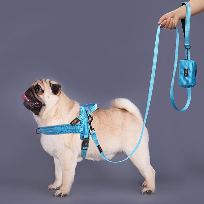 Didog No Pull Dog Harness with Soft Mesh Padded,Reflective & Quick Fit Light Weight Dog Strap Vest Harness,Easy for Walking Training (L:Chest 26-32", Mesh-Blue)