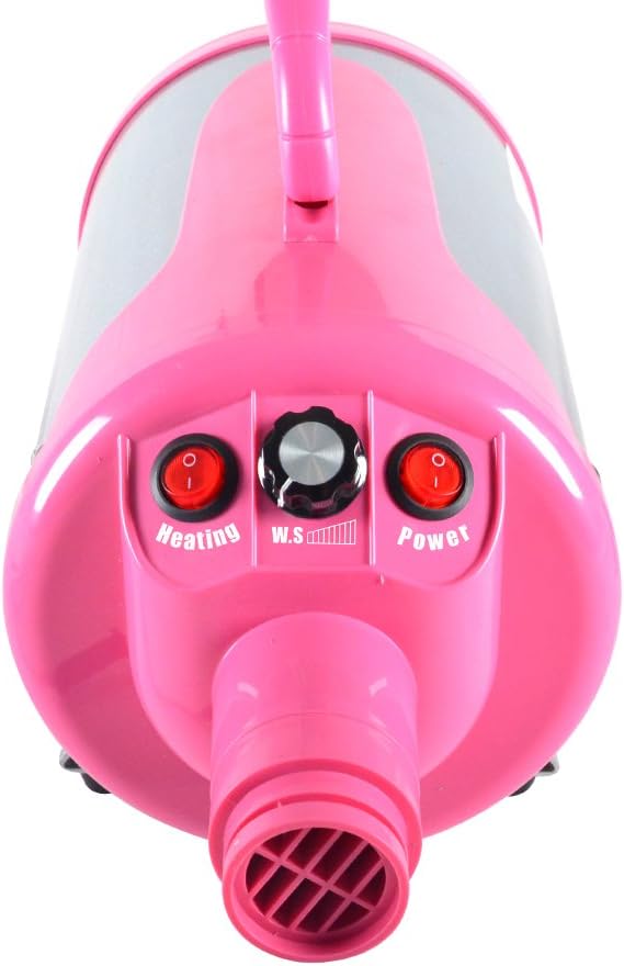 SHELANDY Groomer Partner Pet Hair Force Dryer Dog Grooming Blower with Heater (Pink)
