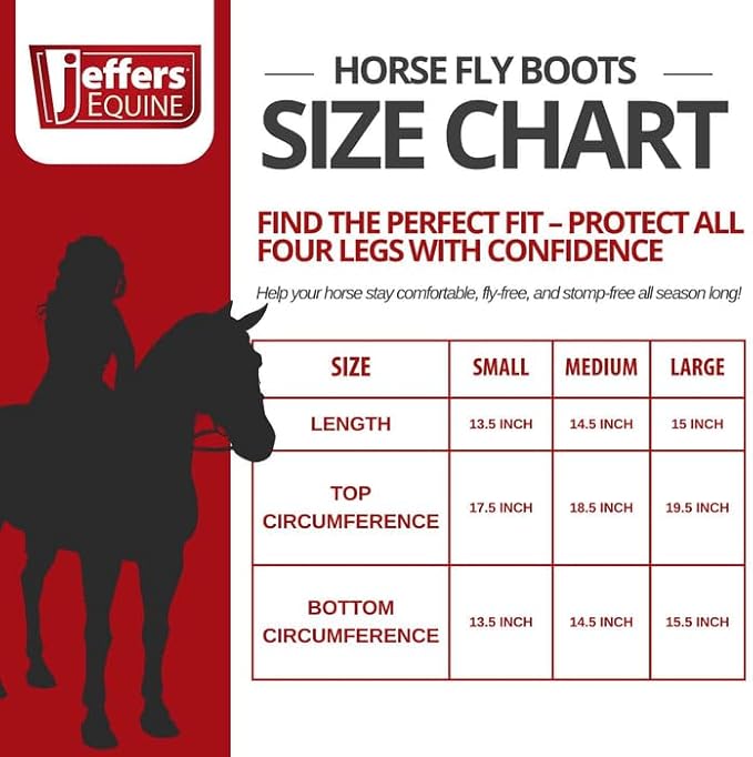 Jeffers Romper Stomper Fly Boots for Horses - Grey, Large – Breathable Mesh Leg Wraps for Insect Protection, Stable Accessories for Summer Turnout, Ride Gear, Horse Hoof & Leg Care - 4 Pack