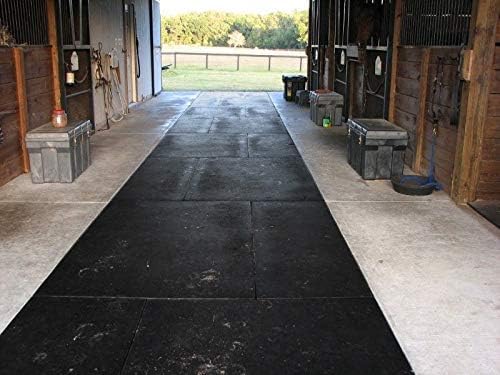 American Floor Tiles - Heavy Duty Stall Tiles - Stable/Horse Tiles - Thick, Durable Rubber Flooring Solid Black 14' x 20' Set 1/2" Thick (70 Tiles Total)