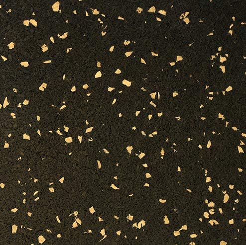 American Floor Mats - Extreme Rubber Gym Tiles - 1 Inch Thick Colorful Rubber Gym Tiles - Superior Shock and Sound Absorbing Tiles - 10% Gold 4 Tile Pack (Covers 16 Sq Ft)