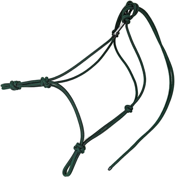 Horse Rope Training Halter - 4 Knot 1/4" Stiff Halter Cord - Used by Famous Trainers Multiple Sizes Multiple Colors